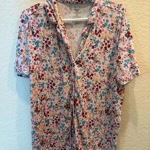 Floral Posh Peanut Short Sleeve Woman’s Pajama top